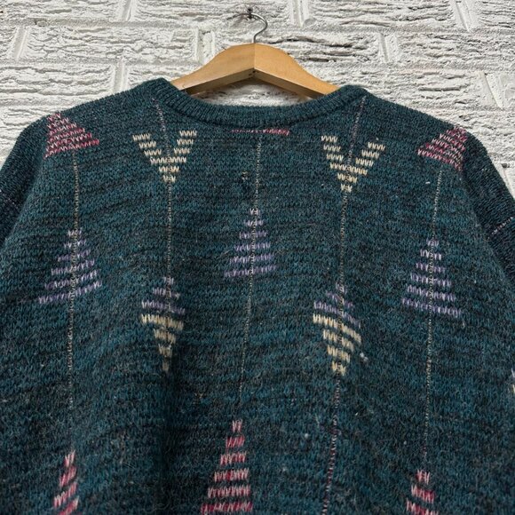 Vintage McGregor Acrylic Retro Sweater XL ‎ Green Cottage Core Pullover Crewneck - Picture 1 of 4